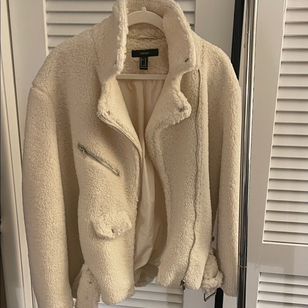 Forever 21 Off-White Teddy Jacket